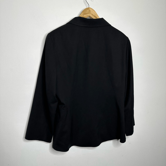 LAFAYETTE 148 BLACK 3 Button BLAZER classic collar virgin wool career women's 14 - Picture 5 of 8